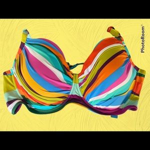 Brand new Bleu Rod Beattie striped bikini top